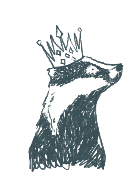 Badger wearing a crown